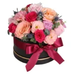 Цветы в коробке Малиновое пралине