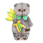 Плюшевая игрушка Басик с тюльпанами
